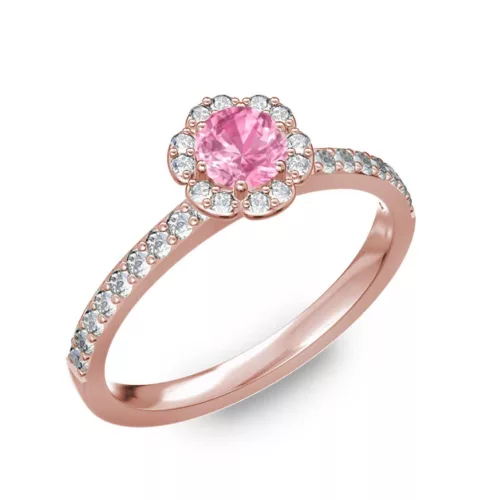  Ékszerpalota eljegyzési gyűrű 0,4ct pink zafírral BRK191 rozé arany