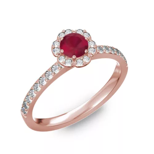  Ékszerpalota eljegyzési gyűrű 0,4ct rubinnal BRK191 rozé arany