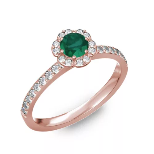  Ékszerpalota eljegyzési gyűrű 0,4ct smaragddal BRK191 rozé arany