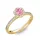 Ékszerpalota eljegyzési gyűrű 0,4ct pink zafírral BRK191 sárga arany