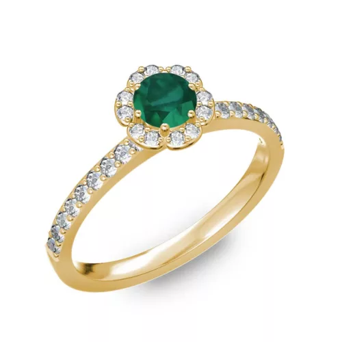  Ékszerpalota eljegyzési gyűrű 0,4ct smaragddal BRK191 sárga arany