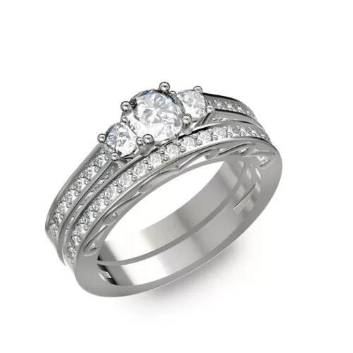  Ékszerpalota eljegyzési gyűrű 0,5ct H/SI gyémánttal BRK193 platina
