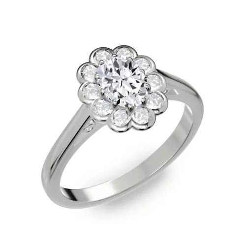 Ékszerpalota eljegyzési gyűrű 0.5ct ovális H/SI gyémánttal BRK 195 platina