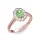 Ékszerpalota eljegyzési gyűrű 0.5ct zöld ovális gyémánttal BRK 195 rozé arany