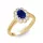 Ékszerpalota eljegyzési gyűrű 0.5ct kék diffusion zafírral BRK 195 sárga arany