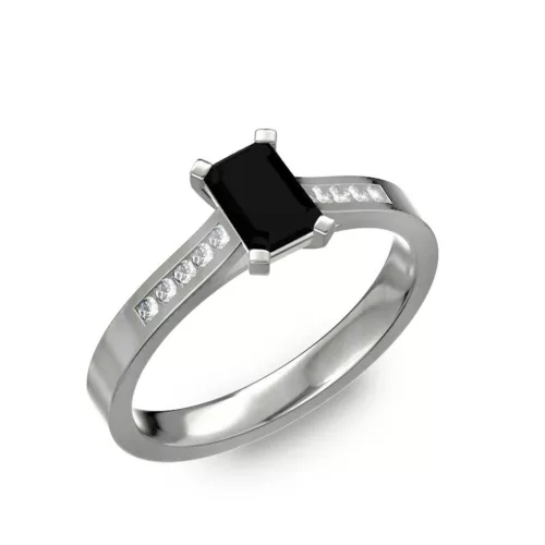  Ékszerpalota eljegyzési gyűrű 0,5ct fekete gyémánttal BRK196 fehér arany
