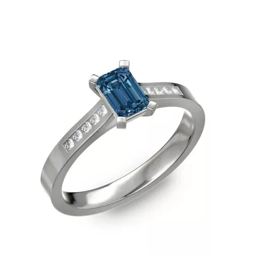  Ékszerpalota eljegyzési gyűrű 0,5ct kék gyémánttal BRK196 fehér arany