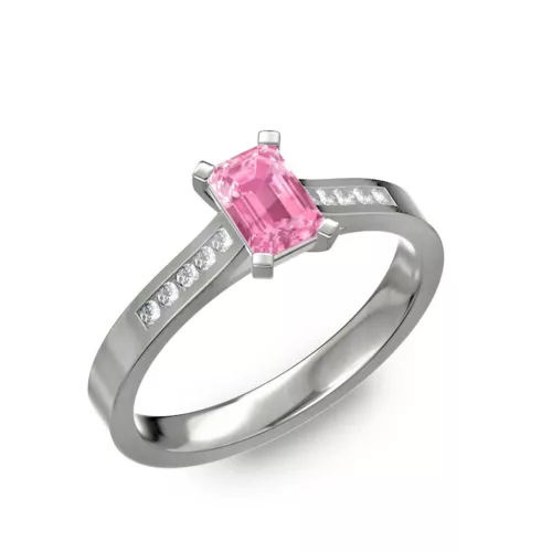  Ékszerpalota eljegyzési gyűrű 0,5ct pink zafírral BRK196 fehér arany