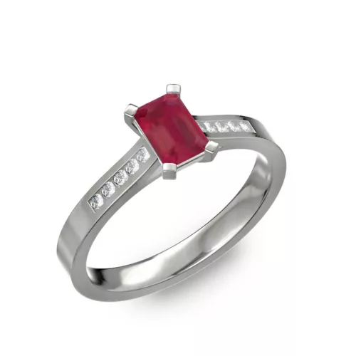  Ékszerpalota eljegyzési gyűrű 0,5ct rubinnal BRK196 fehér arany
