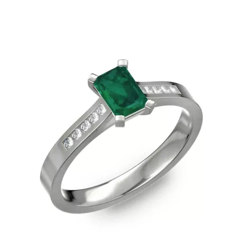  Ékszerpalota eljegyzési gyűrű 0,5ct smaragddal BRK196 fehér arany