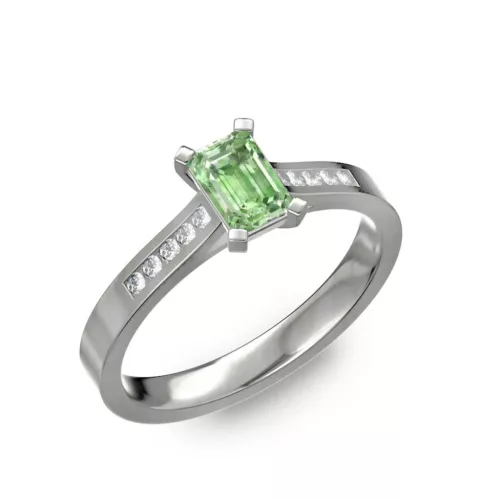 Ékszerpalota eljegyzési gyűrű 0,5ct zöld gyémánttal BRK196 fehér arany