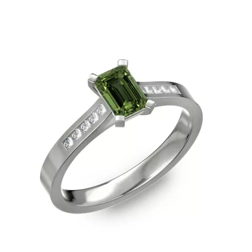  Ékszerpalota eljegyzési gyűrű 0,5ct zöld zafírral BRK196 fehér arany