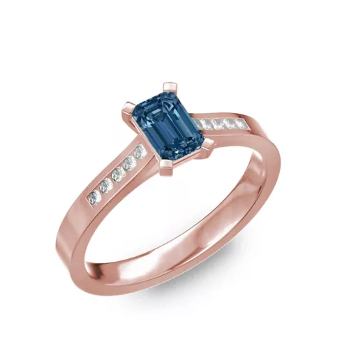  Ékszerpalota eljegyzési gyűrű 0,5ct kék gyémánttal BRK196 rozé arany