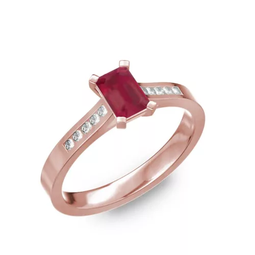  Ékszerpalota eljegyzési gyűrű 0,5ct rubinnal BRK196 rozé arany