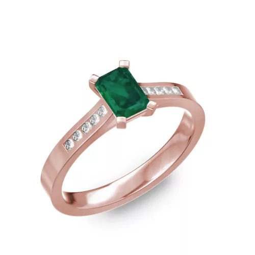 Ékszerpalota eljegyzési gyűrű 0,5ct smaragddal BRK196 rozé arany