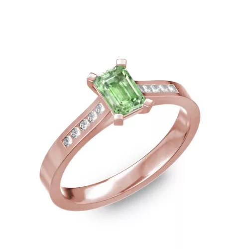  Ékszerpalota eljegyzési gyűrű 0,5ct zöld gyémánttal BRK196 rozé arany