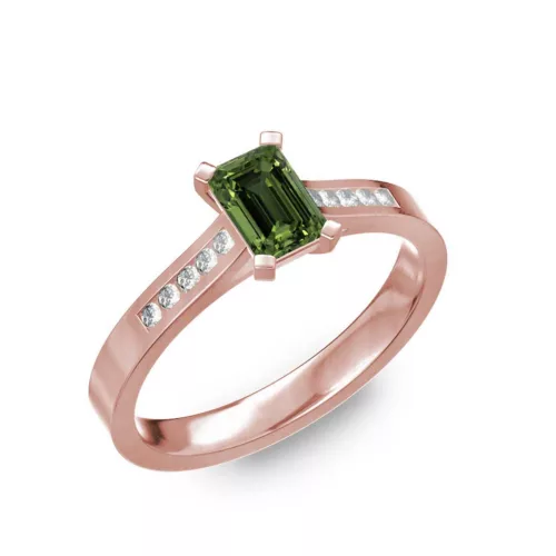  Ékszerpalota eljegyzési gyűrű 0,5ct zöld zafírral BRK196 rozé arany