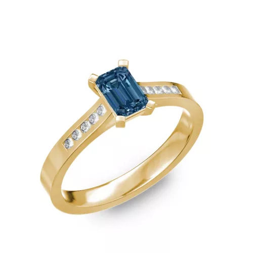  Ékszerpalota eljegyzési gyűrű 0,5ct kék gyémánttal BRK196 sárga arany