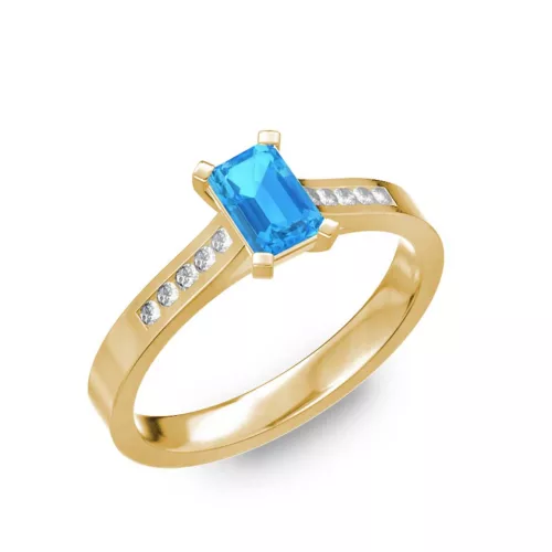  Ékszerpalota eljegyzési gyűrű 0,5ct kék topázzal BRK196 sárga arany