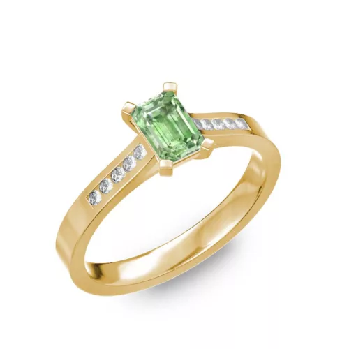  Ékszerpalota eljegyzési gyűrű 0,5ct zöld gyémánttal BRK196 sárga arany