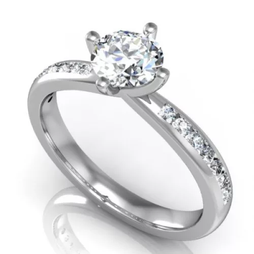 Ékszerpalota eljegyzési gyűrű 0,4ct rubinnal BRK197 fehér arany 