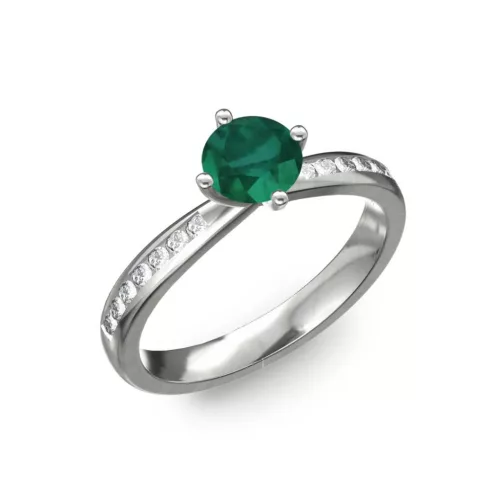 Ékszerpalota eljegyzési gyűrű 0,4ct smaragddal BRK197 fehér arany 