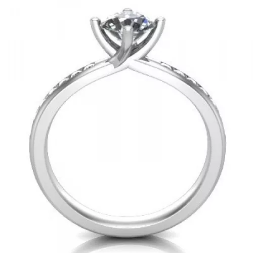 Ékszerpalota eljegyzési gyűrű 0,4ct smaragddal BRK197 fehér arany 