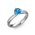 Ékszerpalota eljegyzési gyűrű 0,4ct kék topázzal BRK197 fehér arany 