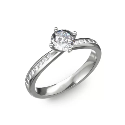 Ékszerpalota eljegyzési gyűrű 0,4ct gyémánttal BRK197 platina 