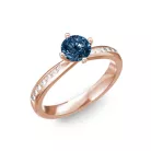 Ékszerpalota eljegyzési gyűrű 0,4ct kék gyémánttal BRK197 rozé arany 