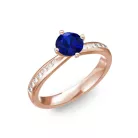 Ékszerpalota eljegyzési gyűrű 0,4ct kék diffusion zafírral BRK197 rozé arany 