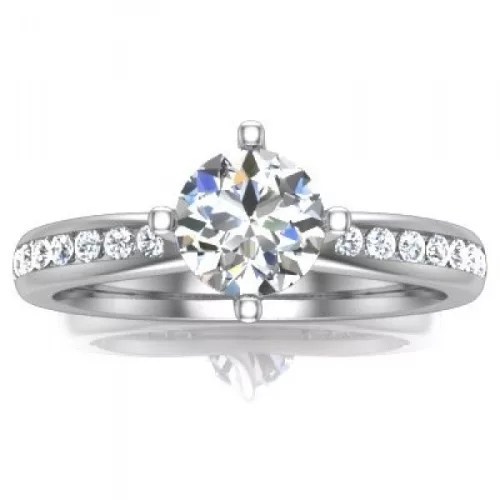 Ékszerpalota eljegyzési gyűrű 0,4ct smaragddal BRK197 rozé arany 