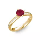 Ékszerpalota eljegyzési gyűrű 0,4ct rubinnal BRK197 sárga arany 