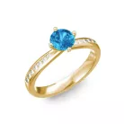 Ékszerpalota eljegyzési gyűrű 0,4ct kék topázzal BRK197 sárga arany 