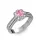  Ékszerpalota eljegyzési gyűrű 0,5ct pink zafírral BRK198 fehér arany