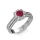  Ékszerpalota eljegyzési gyűrű 0,5ct rubinnal BRK198 fehér arany