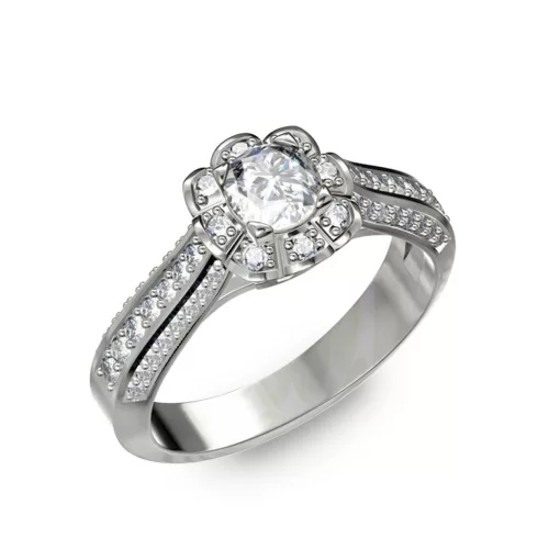  Ékszerpalota eljegyzési gyűrű 0,5ct H/SI gyémánttal BRK198 platina