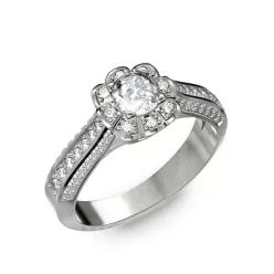    Ékszerpalota eljegyzési gyűrű 0,5ct gyémánttal BRK198 platina