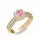  Ékszerpalota eljegyzési gyűrű 0,5ct pink zafírral BRK198 sárga arany
