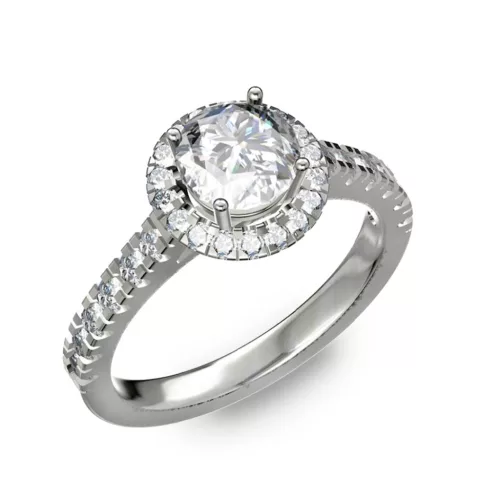 Ékszerpalota eljegyzési gyűrű 0,8ct gyémánttal BRK201 fehér arany