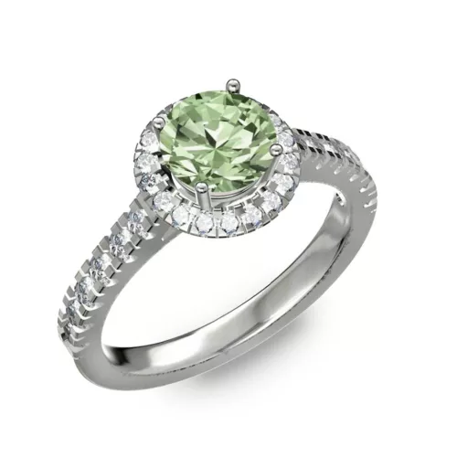  Ékszerpalota eljegyzési gyűrű 0,8ct zöld gyémánttal BRK201 fehér arany