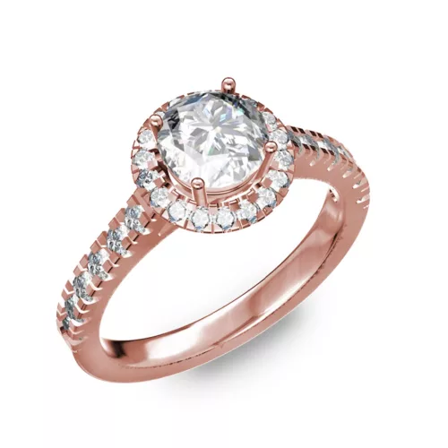  Ékszerpalota eljegyzési gyűrű 0,8ct G/VS gyémánttal BRK201 rozé arany