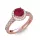  Ékszerpalota eljegyzési gyűrű 0,8ct rubinnal BRK201 rozé arany