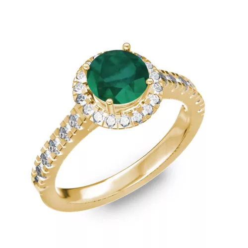  Ékszerpalota eljegyzési gyűrű 0,8ct smaragddal BRK201 sárga arany