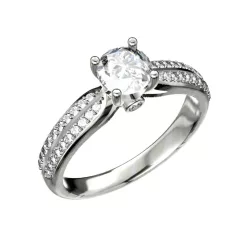    Ékszerpalota eljegyzési gyűrű 0,8ct gyémánttal BRK202 fehér arany