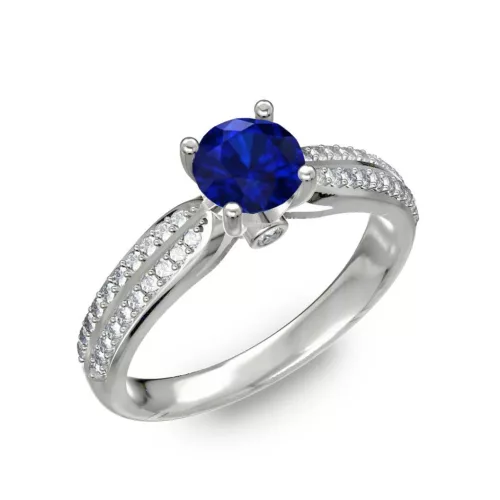  Ékszerpalota eljegyzési gyűrű 0,8ct kék diffusion zafír BRK202 fehér arany