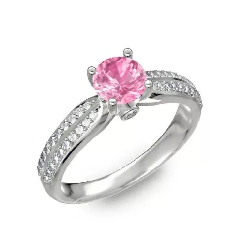 Ékszerpalota eljegyzési gyűrű 0,8ct pink zafír BRK202 fehér arany