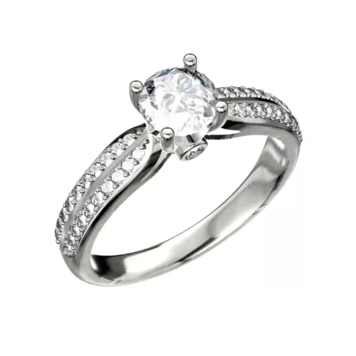  Ékszerpalota eljegyzési gyűrű 0,8ct H/SI gyémánttal BRK202 platina