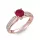  Ékszerpalota eljegyzési gyűrű 0,8ct rubinnal BRK202 rozé arany