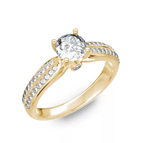  Ékszerpalota eljegyzési gyűrű 0,8ct H/SI gyémánttal BRK202 sárga arany